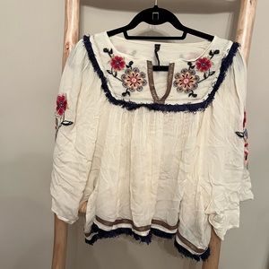 Banjara flowy floral embroidered top